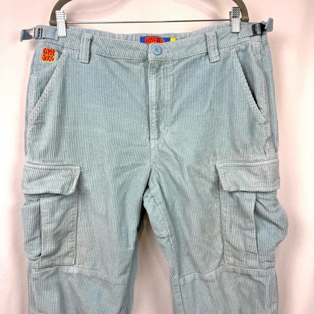 Empyre Light Blue Corduroy Cargo Skate Pants Baggy Relaxed Fit Men’s Sz 34 Y2K - Picture 5 of 16